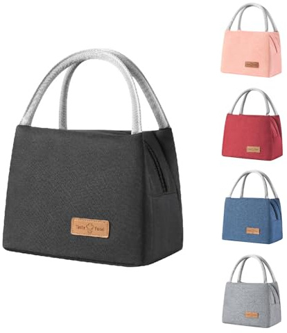 BRYN Kühltasche Klein 8.2L, Kleine Kühltasche Faltbar, Lunchtasche für Unterwegs, Strand, Arbeit, Schule, Reisen, Camping, Picknick（Schwarz）
