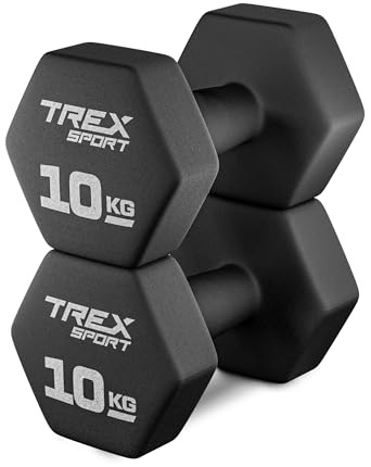 TREX SPORT Neopren Hanteln Set | Rutschfeste Kurzhanteln 2er Set 4kg-20kg