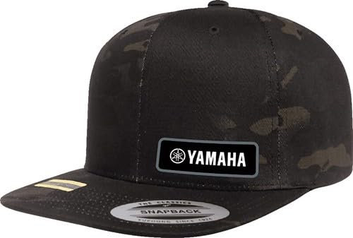 Yamaha Snapback Racing Hat Monster Energy, klassisches Logo, Throwback-Logo, Einheitsgröße, Camouflage-Schwarz, EinheitsgröÃŸe
