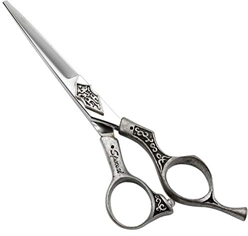 RajoNN Friseur-Haarschneideschere, Friseur-Haarschneideschere, professionelle, scharfe und präzise geschnittene Haar-Haarschneideschere, 15,2 cm, für Friseursalon, Salon und Heimgebrauch (Flachschere)