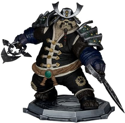 McFarlane Toys - World of Warcraft Pandaren: Monk & Rogue 1:12 Posed Figure | World of Warcraft Wave 2 Statische Figur, 17,8 cm – Schwarzer Pandaren-Mönch und Rogue