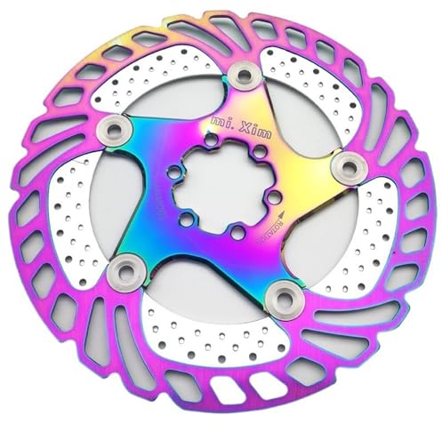 Bremsscheiben Fahrrad Bunte MTB DH Scheibenbremse 140/160/180/203 mm Fahrradkühlung schwimmender Rotor Mountain Road Bike Cool Down Rainbow Ice Rotors Fahrrad Bremsscheibe(180mm Rainbow)
