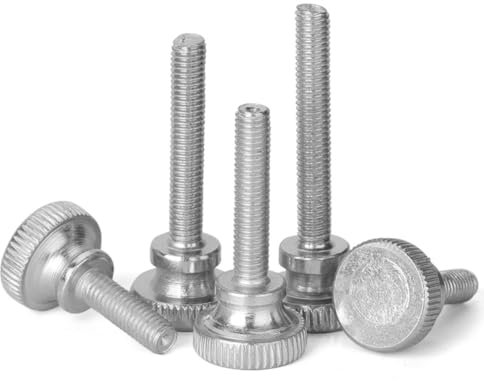 Cilky Metallschrauben 2 Stück Rändelschrauben, Schultertyp M6, Griffschrauben, 304 Edelstahl, Flachbolzen, Länge 8–50 mm(M6*40)