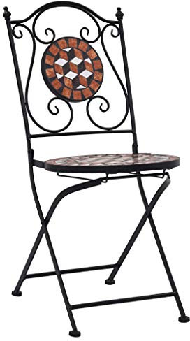 HETFTJN Essstühle Gartensessel Outdoor Esszimmerstühle Modern Balkon Sessel - Bistrostühle Mosaik 2 STK. Keramik Braun für Balcony Garden Terrassen Outdoor