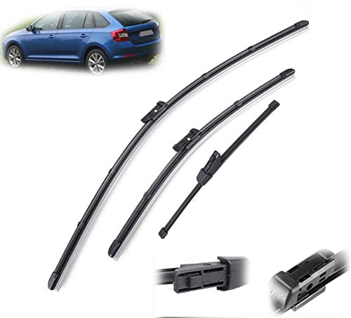 YDYBDA Windschutzscheibe Scheibenwischerblätter Auto Vorne Hinten Set Scheibenwischer Für S&Koda Für Fabia Für Kombi/Für Wagon 2015-2017 Langlebig