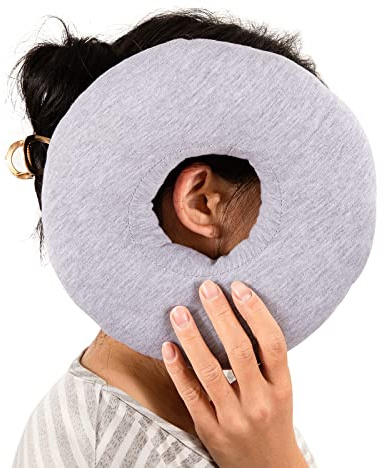 SFBSFL Ear Piercing Pillow Donut with Hole for Side Sleepers Ear Pain CNH Relief Pressure Sore Removable Cover Head Neck Support