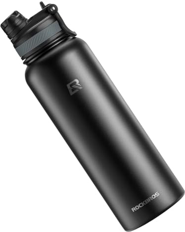 ROCKBROS Trinkflasche Edelstahl 550ml/650ml/1000ml/1200ml Isoliert BPA-Frei | Auslaufsicher, Wasserflasche für Fahrrad Outdoor Wandern Sport
