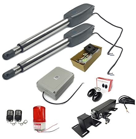 Set Apricancello Elettrico, Automatico Dual Arms Elettrico Porta Battente Apri del Cancello Operatore Motore Attuatore Più Vicino Battente Apri del Cancello + di Controllo Wifi for Vialetto,Apriporta