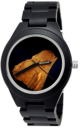 Holzwerk Germany® Designer Herren Uhr Epoxidharz Öko Natur Holz Armband Analog Klassisch Quarz Holzuhr Schwarz Braun mit Epoxid Harz Zifferblatt