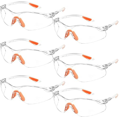 Lot de 6 Lunettes de Sécurité Professionnelles – Anti-Buée et Résistantes aux Rayures – Protection Optimale pour Soudage, BTP, Laboratoire ou Manipulation Chimique – Confortable, Léger et Fiable