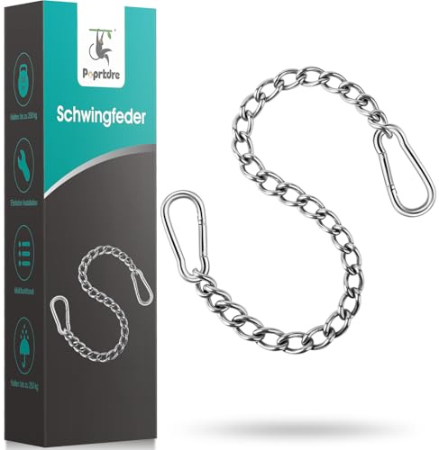 Poprkdre Catena per Sedia sospesa, Catena di prolunga per Sedia sospesa, prolunga per Sacco da Box da 115cm con Due moschettoni, carico Fino a 250 kg