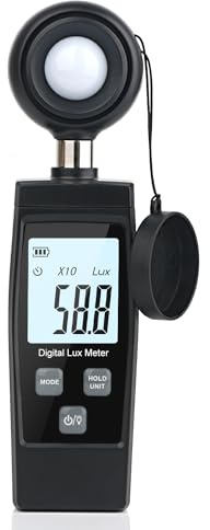 Sibomtex Light Meter Handheld Lux Meter for Ambient Light Intensity ing Digital Photometer Range up to 200,000 Lux Photo Illuminance Sensor with MAXMIN Data Hold for Grow Plants LED