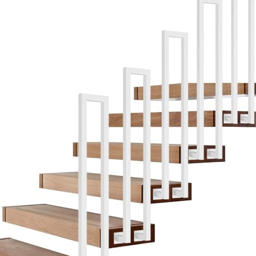 Barandilla de escalera forjada antideslizante en forma de U para uso en interiores y exteriores, perfecta para escalones de hormigón o escaleras de madera, 90 cm de transición il