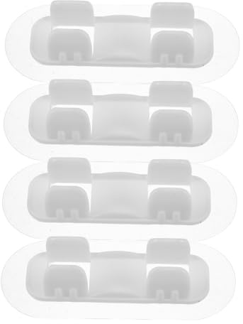 HEALLILY Lot de 4 colliers de serrage autocollants en PVC pour tuyau de vidange de machine à laver, sans perçage, support sécurisé pour carrelage et mur, réduction du bruit et design des vibrations