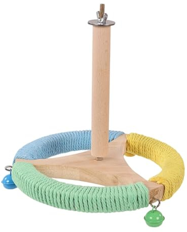 LOVIVER Bird Stand Perch Toy Bird Wooden Stand Avian Playground Exercise Multipurpose Cage Accessory Interactive Parrot Toy for