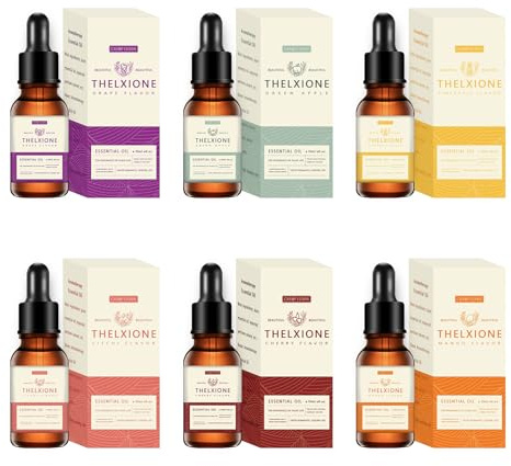 Fruchtiges Ätherische Öle Set 6 Stück Aromatherapie Früchte Duftöl Geschenkset Fruchtiger Diffusor Öle Kerze Herstellung Mit Grüner Apfel Litschi Kirsche Mango Traube Ananas Für Duftlampe & Diffusor