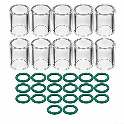 WIG-Schweißbrenner Zubehör für SR WP171826 & SR WP 920, inklusive 10#10 Glasbecher und O-Ringe zur Verwendung mit WP 17/18/26 und WP 9/20 WIG-Brennern