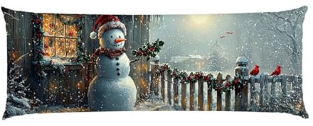 Cuscino Corpo Cuscino Gravidanza 160x50cm, Supporto Total Body Ergonomico, Copricuscini Allattamento e Maternità con Federa Velluto Lavabile, per Schiena, Pancia e Gamb (Umano della neve) p-715