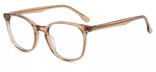 Firmoo Blaulichtfilter Brille ohne Sehstärke für Damen Herren Klassische Schlüssellochbrücke Runde Computerbrille, Blaulicht UV Schutzbrille, Acetat