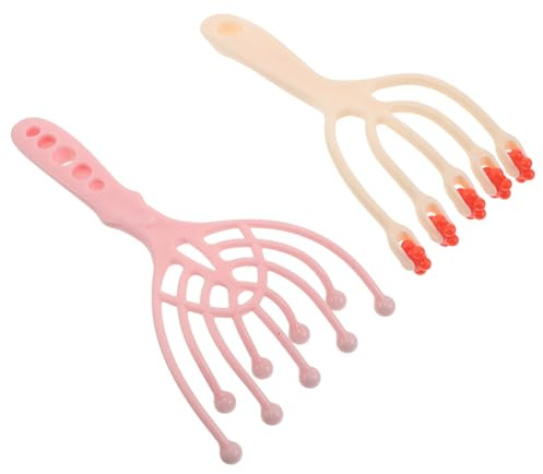 TOYANDONA Massaggiatore per Capelluto Portatile 2 Pezzi in Pp con Design Unico e Cinque Artigli per Massaggio Manuale Rilassante in Casa e Viaggio