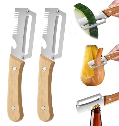Pelapatate Multifunzione Per Cucina, 2 Pezzi Pelapatate Multifunzione In Acciaio Con Apribottiglie, 2026 Nuovo Patate Professionale, Per Frutta E Verdura Utensili Da Cucina
