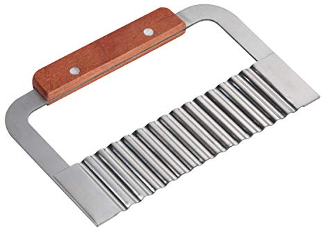 JJ PRIME - Coltello Taglia Patate Ondulate | Taglia Patate Fritte | Tagliapatate Per Patate Fritte | Taglia Patate Ondulato | Coltello Ondulato Per Verdure Zig Zag- Crinkle Cutter (18x12 cm)