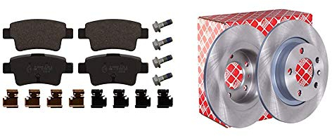 febi bilstein 16880 Bremsbelagsatz mit Anbaumaterial, 1 Stück + 44044 Bremsscheibensatz, 2 Bremsscheiben