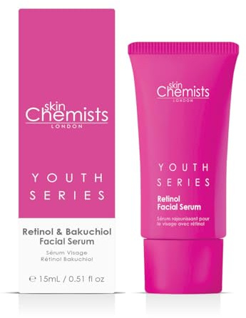 skinChemists Retinol Bakuchiol Gesichtsserum mit Hyaluronsäure | Retinol Serum für das Gesicht mit fortschrittlicher Anti-Aging-Formel zur Verbesserung feiner Linien und gegen Falten