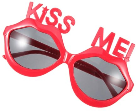Lippenförmige Partybrille in Rot aus Kunststoff für Fotoprops | Ausgefallenes Design, für Fasching und Musikfestivals, Praktisches Accessoire