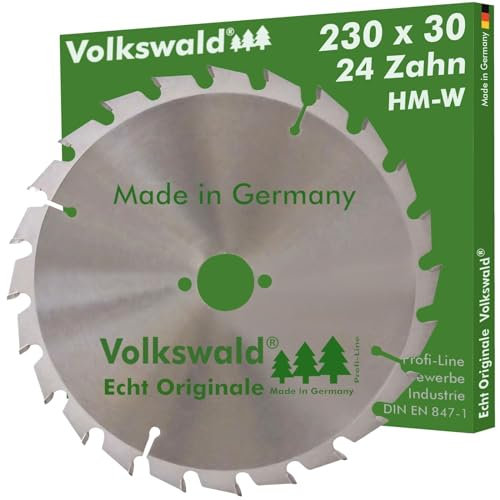 Volkswald ® HM-Sägeblatt W 230 x 30 mm Z = 24 Spanplatten Spanplatten beschichtet Holzplatten Massivholz Laminat Kunststoffe Acrylglas Tischkreissäge, Handkreissäge, Kapp- & Gehrungssäge