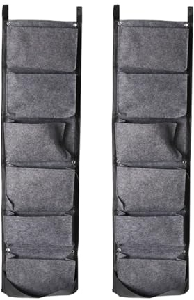 Vertikaler Garten Vertikale Pflanztasche 6 Taschen Wandbehang Gartenpflanzer Blumentöpfe Große Filztaschen for Hausgartendekoration Pflanzbeutel (Color : Light Grey)