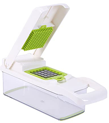 Gemüseschneider, Würfelschneider, Würfelmaschine – Gemüseschneider, Reibe, Küchenmaschine klein, Kartoffel-Zwiebel-Knoblauch-Zerkleinerer mit Behälter, tragbarer Saiten-Gemüseschneider, Käseschneider