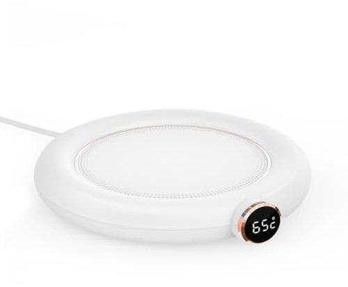 Scaldatazze Caffè, 10 W USB Scalda Bevande con Display Temperatura e Tecnologia Touch, Spegnimento Automatico Dopo 8 Ore e 3 Impostazioni di Temperatura per Riscaldare Caffè, Latte, Tè, Cioccolata