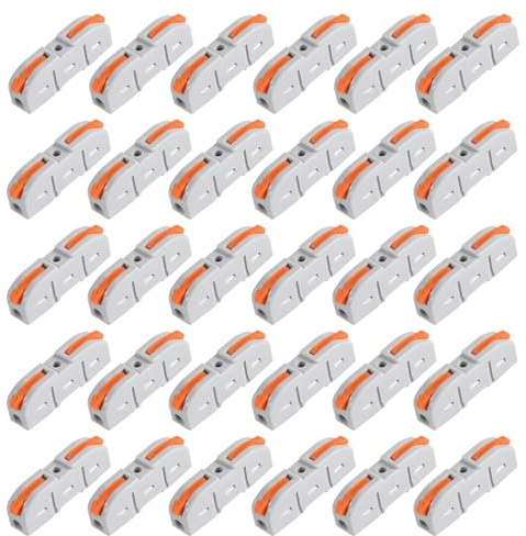 AEDIKO 30pcs Lever Wire Connectors SPL-1 Conductor Compact Terminal Lever Connectors Nuts Electrical Wire Terminals for 28-12AWG Soft & Hard Wire Universal