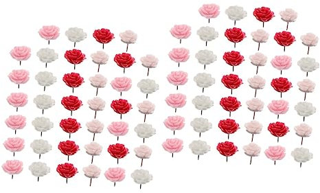 GETAJGHSD 80stücke Kreative Blumen-pushpins Rot Und Rosa Farbverlauf Thumbtack Für Pinnwand Und Korktafel Dekorative Stecknadeln Für Büro Und Zuhause