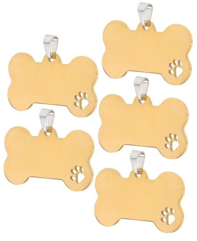 ROMISBABA 5stücke Hundemarken Aus Rostfreiem Stahl Knochenform Mit Ausgeschnittener Pfote Leichte Adressanhänger Für Hunde Personalisierbare Haustier-id-tags Geeignet Für Kleine Und Mittlere
