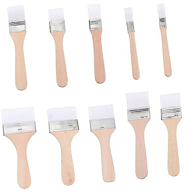 - EIN Pinsel-Set 10-teilig Detailpinsel Mit Flachen Borsten Zum Schablonieren Kunstbedarf Für Schüler
