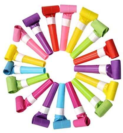 Amosfun 50pezzi Fischietti Per Festa in Plastica Colorati Da Fischietti Rumorosi Per Feste e Giochi Per Ragazzo Ragazza Per Compleanni e Feste Di Compleanno