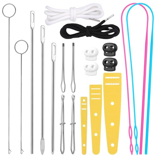 ENCHOL 20 Pcs Drawstring Threader Tool Set, Loop Turner Sewing Tool