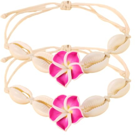 OUDQFCJ 2 Stück Muschelkette Muschel Armband Fußkette Natürliche Kaurimuschel für Damen Mädchen