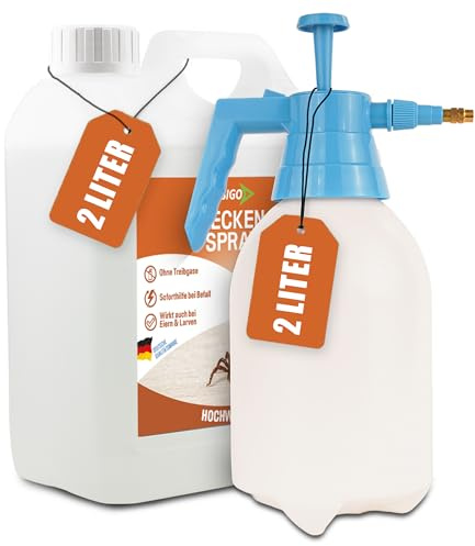 INSIGO Zecken Spray 2L Kanister + Sprüher - Zeckenmittel mit mechanischer Wirkung - Effektive Abwehr für Zecken und Larven - Zecken Spray mit Sofortwirkung