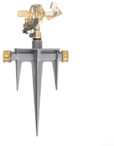 Entgoinggo Arroseur de pelouse rotatif en laiton avec base en aluminium réglable à 360 degrés avec anneau en métal pour une grande surface de couverture