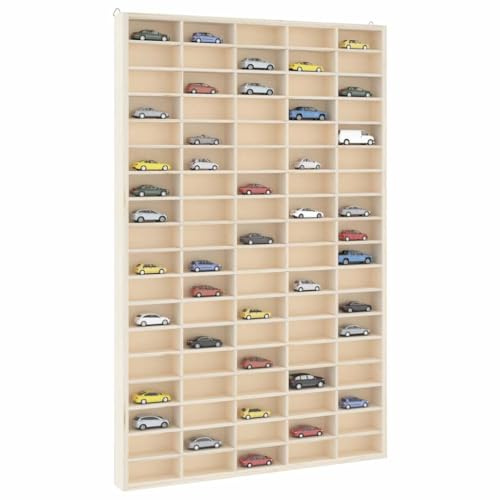 QZZCED Sammlervitrine aus Holz mit Aufbewahrungsregal Wandablage für Schlafzimmer 90 Fächern 50,5x4,5x79 cm