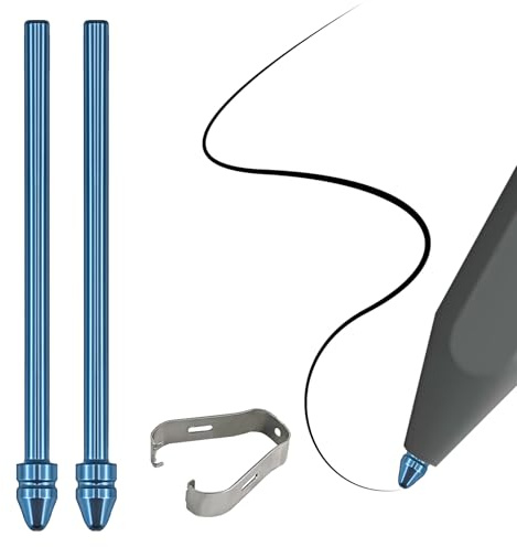 No Wore Out Titanium Alloy Replacement Fine Tips fit for Kindle Scribe Basic and Premium Pens Digital Pen, Smooth Ballpoint Note Taking Backup Nibs,2 Pcs,Blue