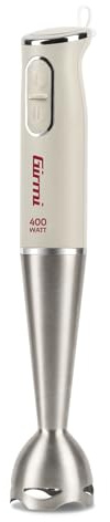 Girmi MX03 Frullatore a Immersione, 400 W, Motore DC, Fusto lungo 19 cm e lame INOX, 2 Velocità, Impugnatura ergonomica, Gesso
