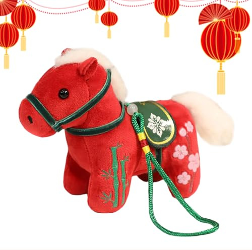 Opdestn Stuffed Horse - 2026 Cuddly Plush Pendant - Chinese New Year Soft Doll Toys,for Home Bedroom Nursery Travel Car