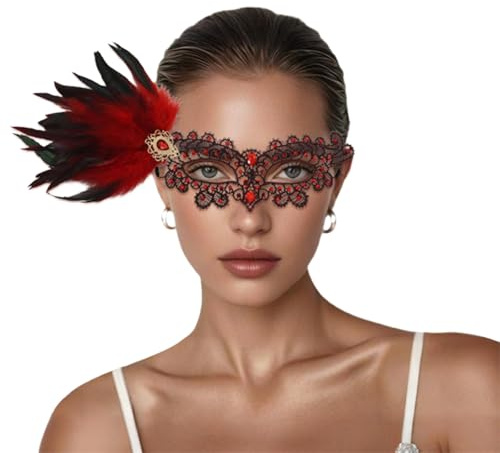 MOVAWAKY Accessoires Carnaval Adulte, Noir Classique Style Accessoires Tenue Halloween Femme Masque De Carnaval Femme Mask Halloween Demi Masque Homme Pour Mascarade FêTe Bal Costumé, Noir