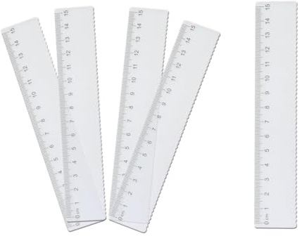 5 Stück Plastik Lineal 15 cm/5.9inch, Transparent Präzision Lineal, mit Metrische&Inch-Skala, Lineale, Geprägte Zentimeter Einteilung, für Schule, Büro, Haushalt, Transparentes Messlineal