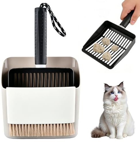 GBKDQQ Set di 3 lettiere per gatti, in acciaio inox con cabina in metallo, funzione setaccio, supporto ergonomico e paletta per la pulizia di tutti i gatti