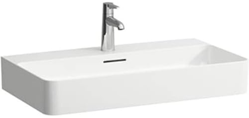 Laufen VAL Möbel-Waschtisch, 1 Hahnloch, mit Überlauf, 750x420, weiß, Farbe: Weiß mit LCC - H8102854001041
